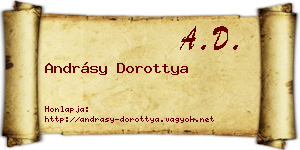 Andrásy Dorottya névjegykártya